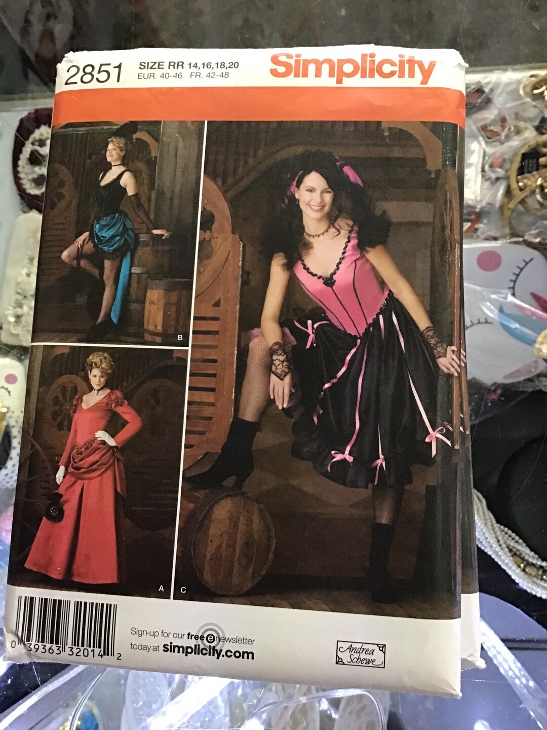 Simplicity Saloon Girls Costume Pattern 2852...size 14,16,18,20 Etsy