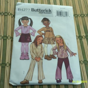 Butterick B4277 Girl&#39;s top, skirt, pants and belt pattern. Size 2-5