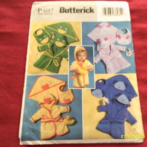 Butterick P407 Baby Robe, Handtuch undIb Muster