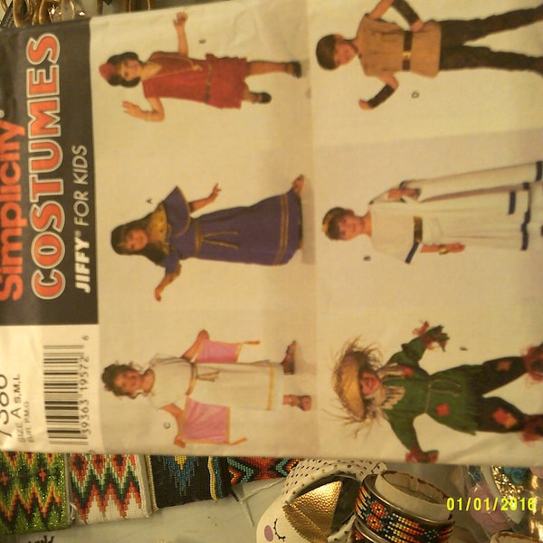 Simplicity Costumes for kids 7386, goddess, cleopatra, flapper, scarecrow, greek god. Size s,m.l.