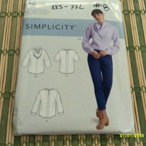 Simplicity Womens Tops Pattern R10495 Size xxs-xxl