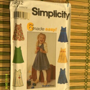 Simplicity 8812 Child&#39;s Jumper Pattern size 3-8