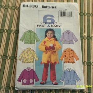 Butterick 6 sew fast and easy coats for girls pattern B4336