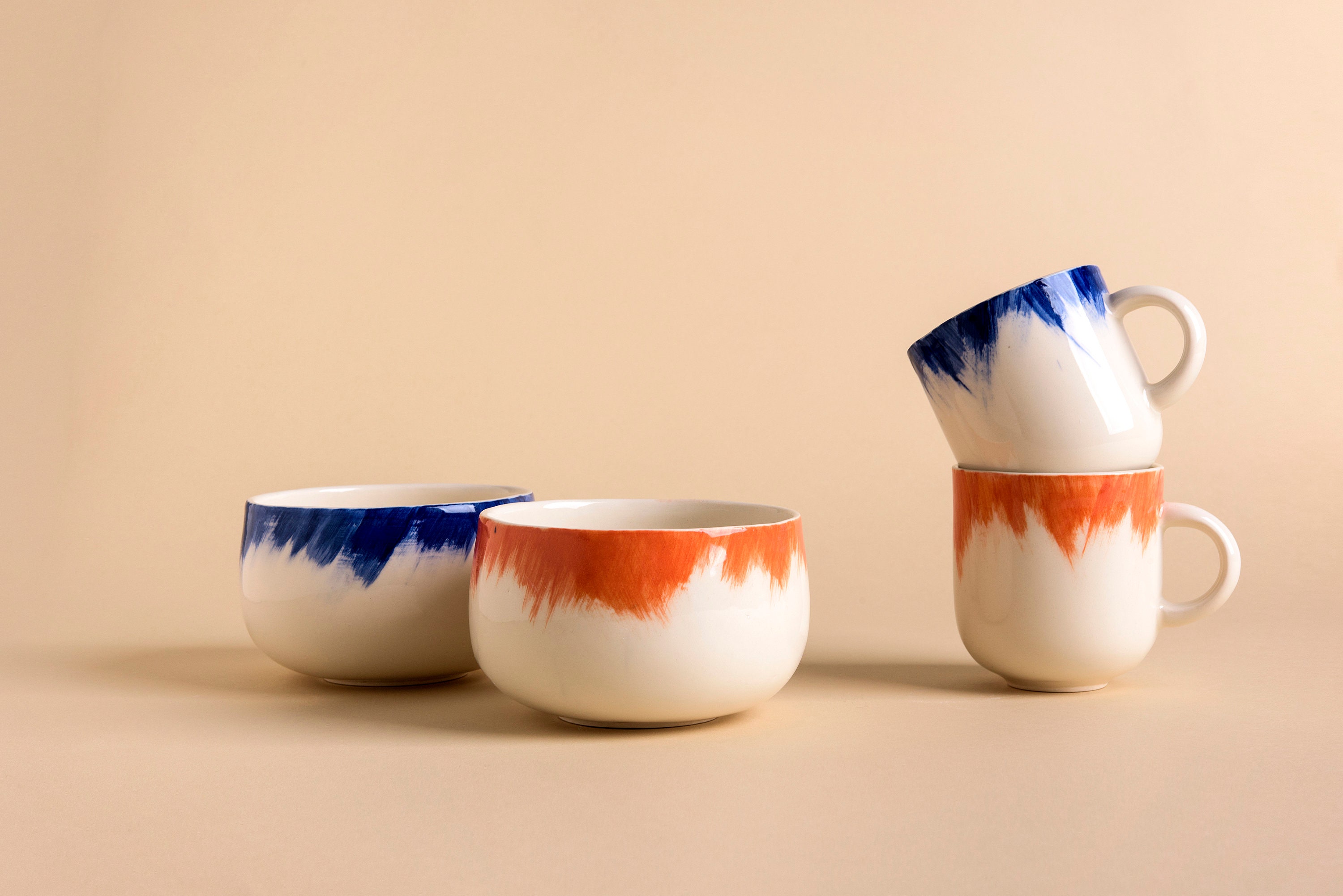 Handmade Ceramic Mug With Blue Brushstrokes H 3 / Coffee Mug Etsy UK