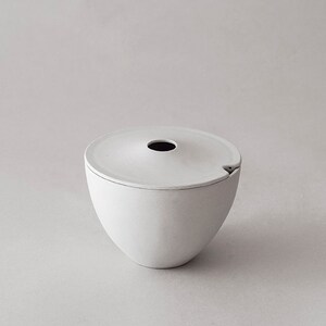 Porcelain Sugar Bowl with lid /Porcelain container / Ceramic salt cellar D: 3.5 / Light blue ceramic lidded jar / Ceramic kitchen jar image 3