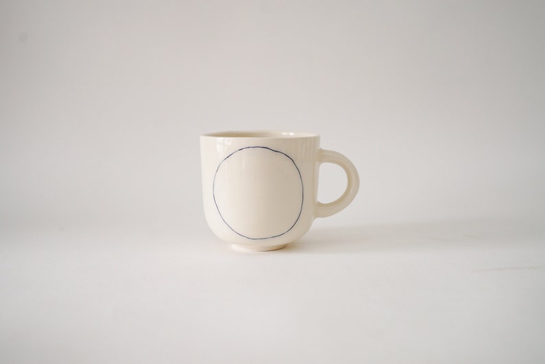 A set of 6 Handmade Ceramic mugs H: 3 / Circle mugs / Coffee cups image 4