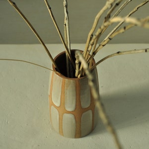 Kleine keramische vaas, enkele bloemenvaas, bloempot, aardewerk vaas, home decor afbeelding 3