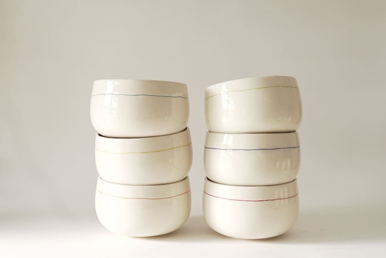 Handmade ceramic bowls set image 4