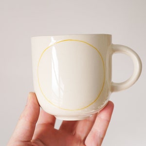 A set of 6 Handmade Ceramic mugs H: 3 / Circle mugs / Coffee cups image 5