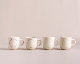 Handmade Ceramic coffee mug set of 4