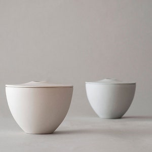 Matte Ceramic Sugar bowl D: 3.5″ / White porcelain lidded jar / Kitchen  storage container / Honey jar / Ceramic Salt cellar / Jam pot