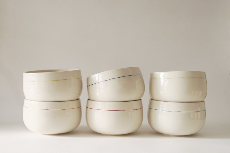Handmade ceramic bowls set image 6