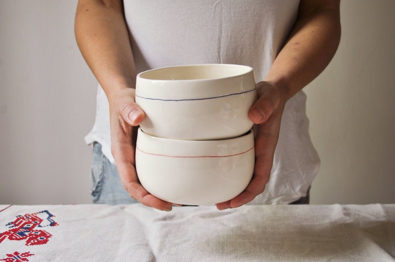 Handmade ceramic bowls set of 3 image 2