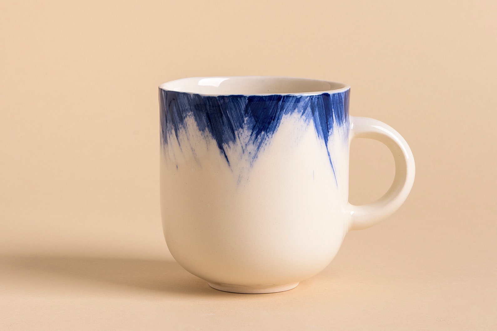 Handmade Ceramic Mug With Blue Brushstrokes H 3 / Coffee Mug Etsy UK