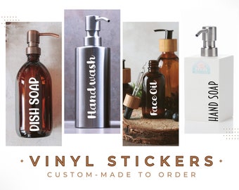 Custom Pantry Vinyl Labels / Bathroom Kitchen Organizing Label / Product Soap Shampoo Beauty / Personalized decals Aesthetic Home Office