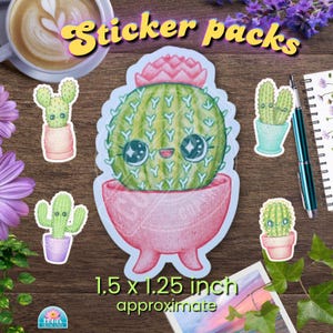 Autocollants / Créatures de la Forêt / Journal Scrapbooking Planner stickers / Vinyle Mat / Cactus Abeille Grenouille Papillon Chats Pigeons