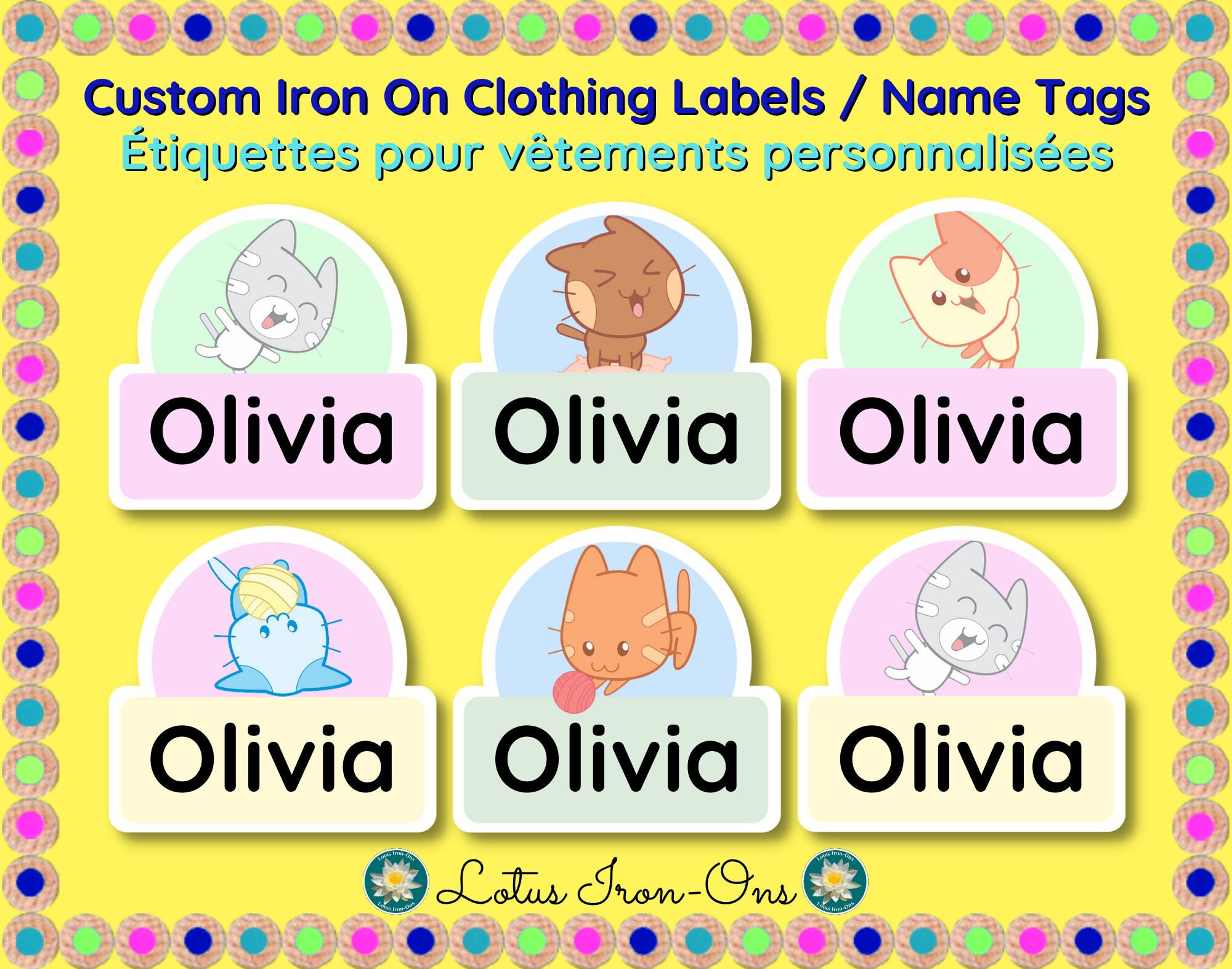 Iron On Labels Clothing Name tags Camp Daycare School Daycamp Etsy