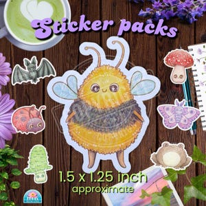 Autocollants / Créatures de la Forêt / Journal Scrapbooking Planner stickers / Vinyle Mat / Champignon Abeille Grenouille Pigeons Chats