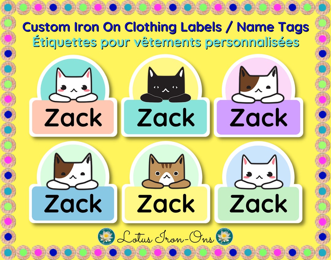 Iron on Labels Clothing Name Tags Camp Daycare School Daycamp Etsy
