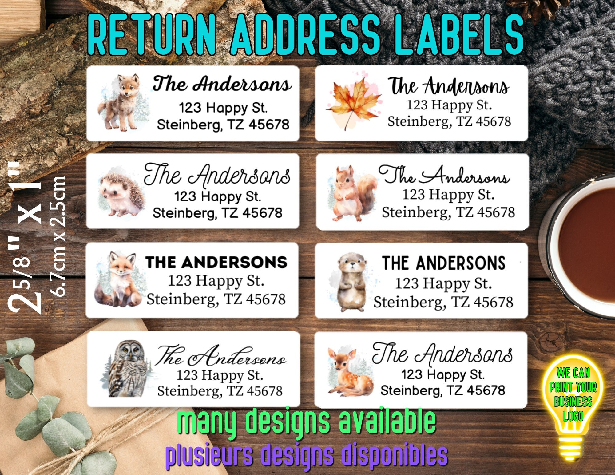 Return Address Mailing Labels / White Mail Label Stickers / Custom Cute ...