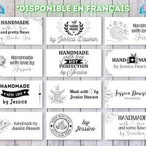 Iron On Clothing Labels Sew on Tag/ Crochet / Hand knitted/ Knitting / Quilt / Laundry Safe / Handmade garment /made by tags **BY UNIT