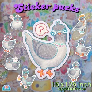 Autocollants / Pigeons / Journal Scrapbooking Planner stickers / Vinyle Mat / Banane Cactus Abeille Grenouille Papillon Chats Champignon