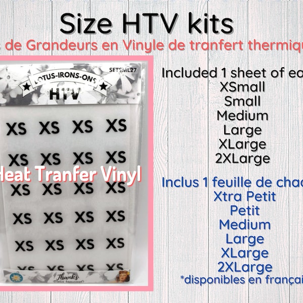 HTV size labels / identify your products size / sizes labels / size chart labels / iron on vinyl / S M L