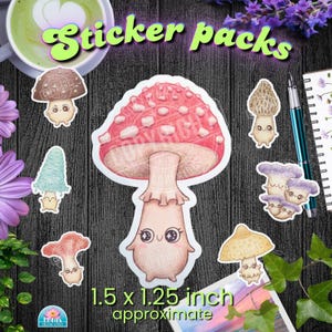Autocollants / Champignons / Journal Scrapbooking Planner stickers / Vinyle Mat / Brioche Macaron Bobba Chocolat Latte Pop Tarts Citrouille