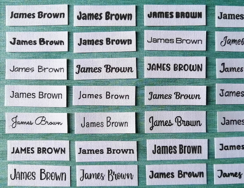 Iron on Labels Clothing Kids Name Tags Cotton Fabric Labels Etsy