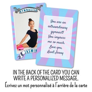 Carte personnalisée Danceuse Ballerine Gymastique / Personnalisable avec photo & message / Cadeau unique, originale et Extraordinaire Ballet