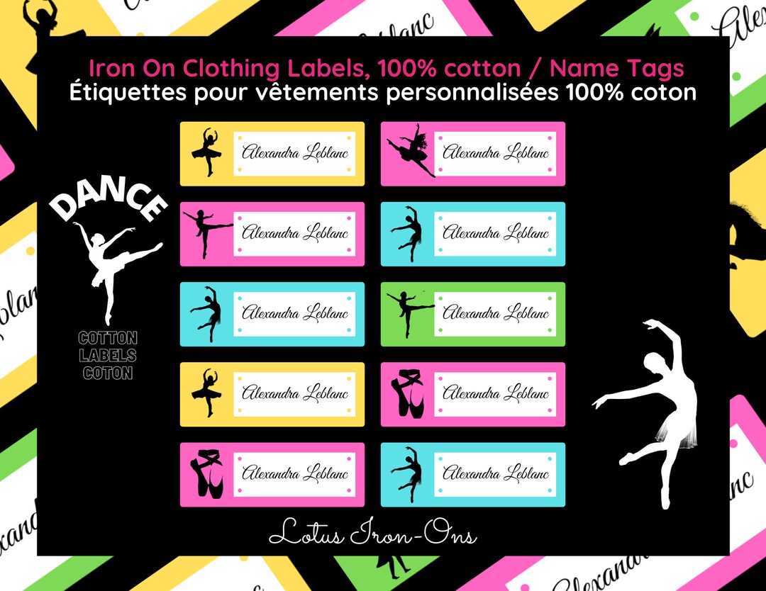 Iron on Labels Clothing Name Tags Camp Daycare School Daycamp Etsy