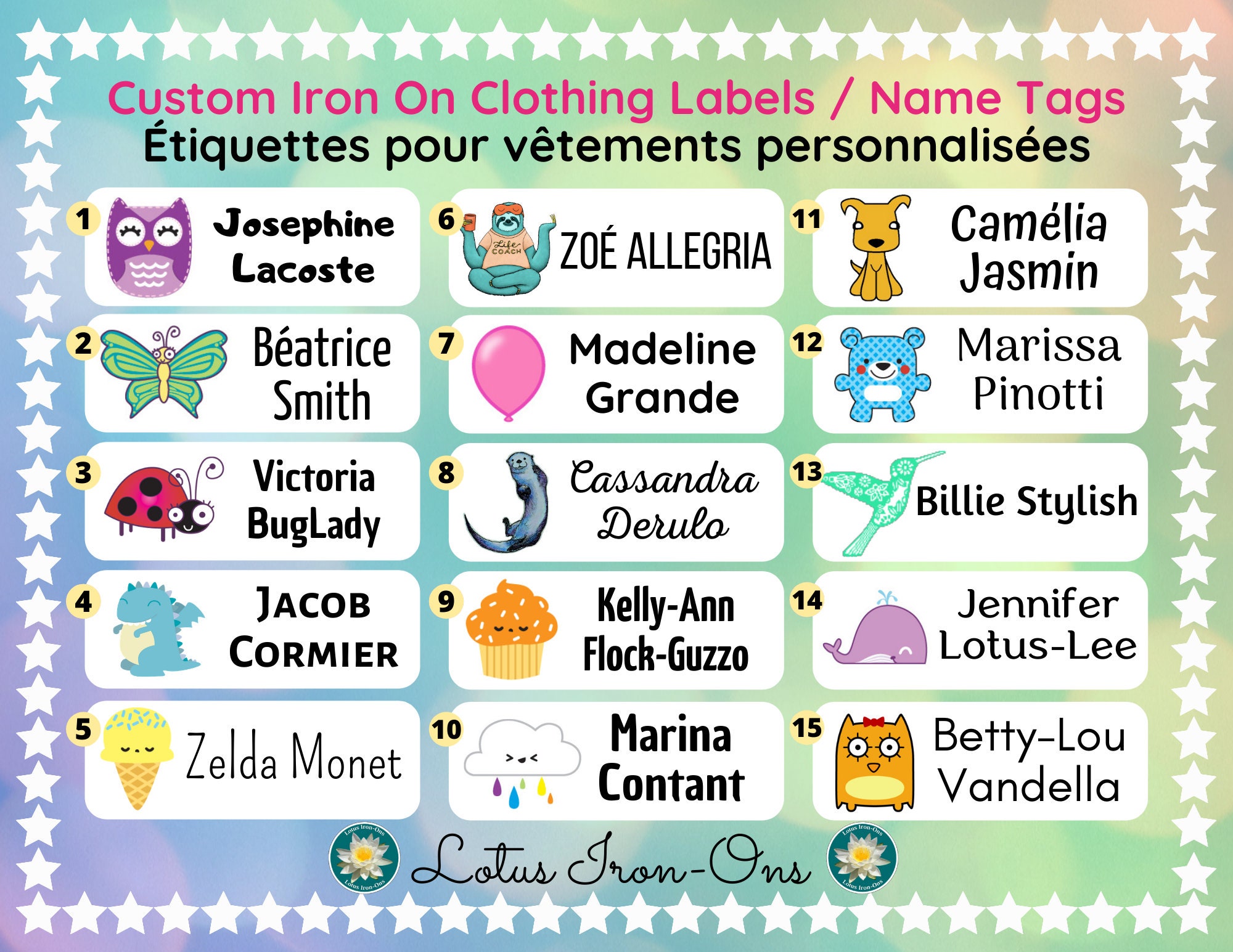 Iron On Clothing Labels Name Tag Camp Daycamp / Daycare and Etsy