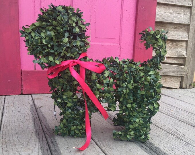 Lighted Dog Topiary Etsy