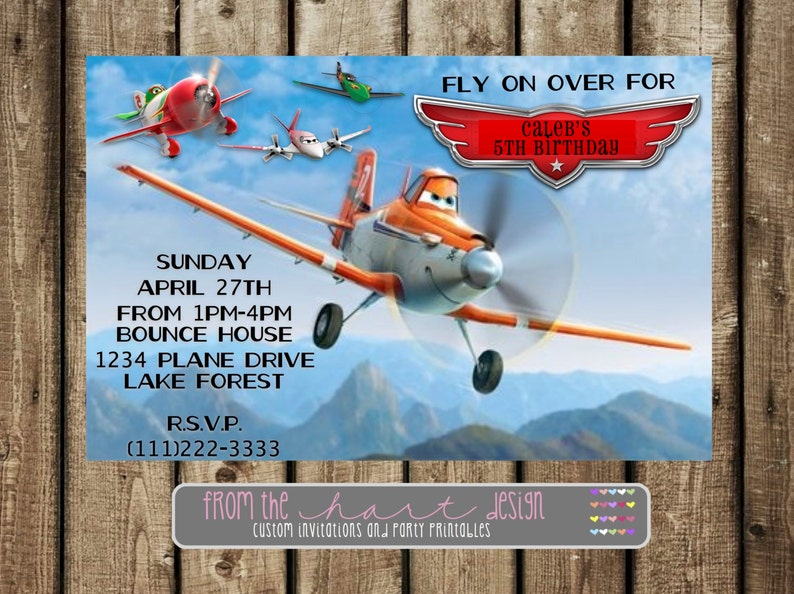 Disney Planes Birthday Invitation Custom Digital File Etsy
