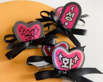 Mini pinzas para el pelo o diademas Kpop en rosa intenso metalizado