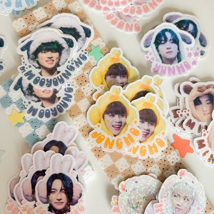 Ateez Cutie Head - Deco Stickers Decals Atiny Seonghwa Hongjoong Yunho Yeosang San Mingi Wooyoung Jongho