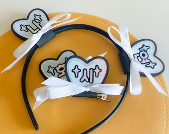 Mini pinzas para el pelo o diademas Kpop en azul bebé