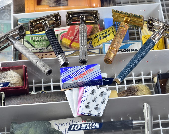 Gillette Double Edge Safety Razor Starter Kit Super Speed, Long Comb New, Knack and MORE