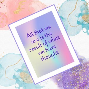 The Power of Thought Print Alles wat we zijn is het resultaat van onze gedachten Motiverende manifestatie poster cadeau