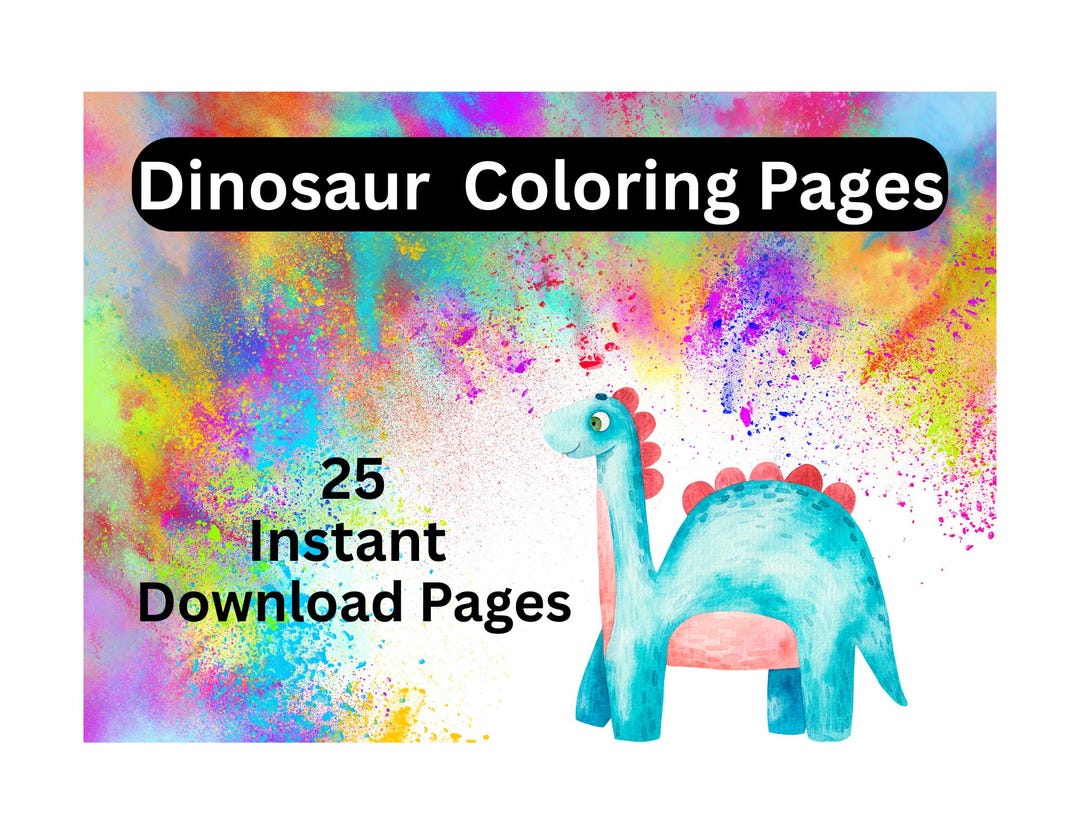 25 Dinosaur Coloring Pages Instant Download for Toddlers, Kids Adults ...