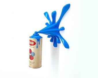 Vintage Krylon Inspired Spray Can Sculpture - Nostalgic Graffiti Pop Art Splash for Wall Hanging