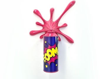 Boom! Pop Art Comic Splash Spray Can Sculpture, Graffiti Street Art Decor