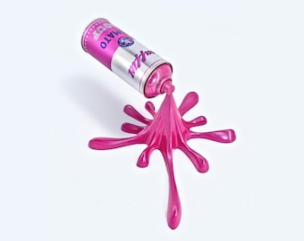 Graffiti Spray Can Splash Sculpture: Urban Street Art Wall Decor, 3D Pop Art Paint