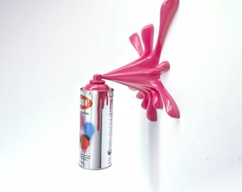 Handmade Krylon Spray Can Sculpture – Graffiti Pop Art Splash Wall Art