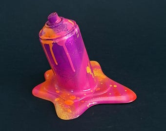 Melted Spray Can Pink Street Art Sculpture