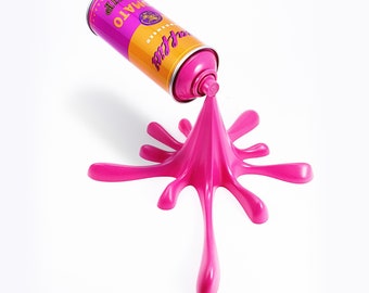 Spraydose Skulptur - Pop Art Wanddeko Rosa Tomatensuppe