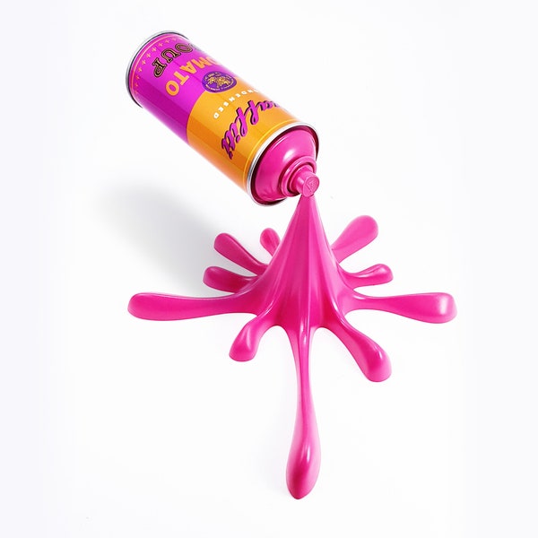Spraydose Skulptur - Pop Art Wanddeko Rosa Tomatensuppe