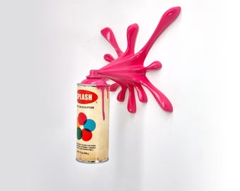 Handmade Krylon Spray Can Sculpture – Graffiti Pop Art Splash Wall Art