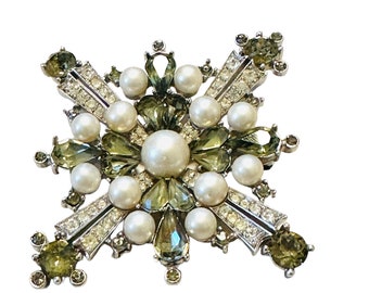 TRIFARI rhinestone cross pin brooch