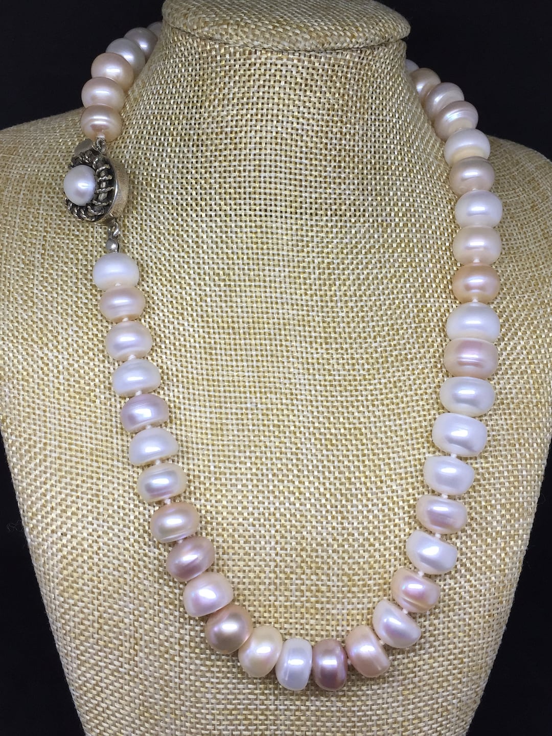 Collana di perle vere con chiusura in argento Etsy Italia